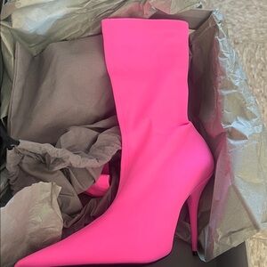 Balenciaga Fluo Pink Knife Booties